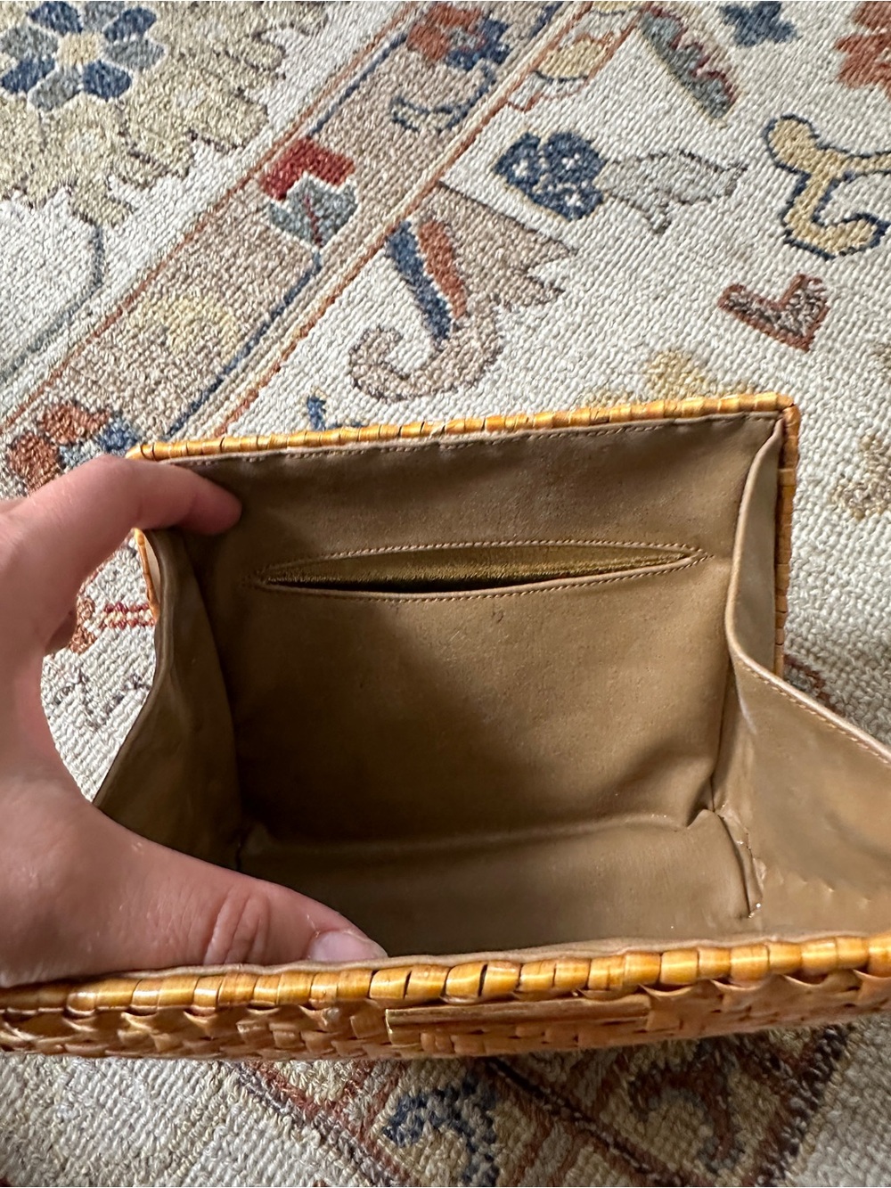 Vintage Rodo Wicker Clutch Gold Detailing - Picture 3 of 4